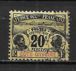 Ivory Coast J4 20c Postage Due single Used