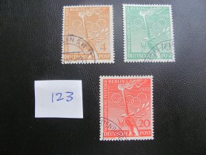 GERMANY BERLIN 1952 USED SC 9N81-3 SET VF/XF $34 (123)