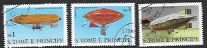 St Thomas and Prince Island. Dirigibles #562,63,566