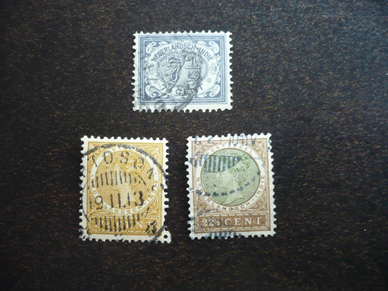 Stamps - Dutch East Indies - Scott# 45,51,54 - Used Part Set of 3 Stamps