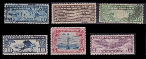 US Airmail c7-c12, Used