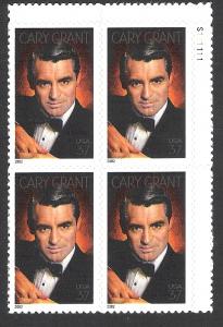 US Plate Block, Cat #3692, Cary Grant, MNH*-