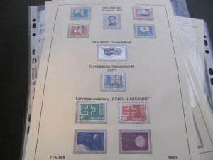 SWITZERLAND USED STAMPS & COVERS COLL. ON PAGES 1930-2005 $2K-$3K CAT. XF (191)