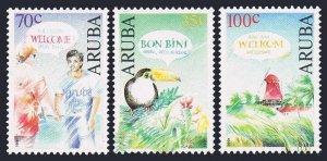 Aruba 75-77, MNH. Michel 100-102. Welcome to Aruba 1991. Toucan, Windmill.