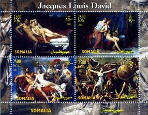 Somalia 2003 JACQUES LOUIS DAVID Nudes Paintings Sheet Perforated Mint (NH)