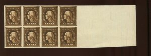TD51 George Washington Bruckmann Photo Etching Test Block of 8 Stamps (Cv 689)