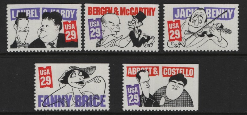 US 2562-2566 MNH COMEDIANS SET SINGLES 1991