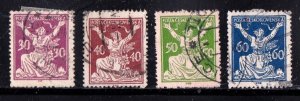 Czechoslovakia stamps #70 - 73, used