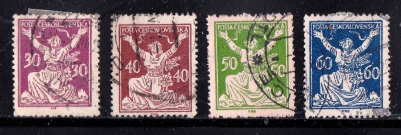 Czechoslovakia stamps #70 - 73, used