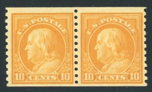 US Stamp #497 Franklin 10c - Pair - MNH - CV $85.00