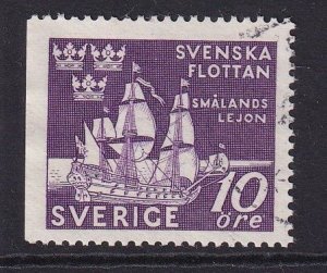 Sweden #356  used 1944 ship  perf. 12 1/2  Imperf.  left  10o