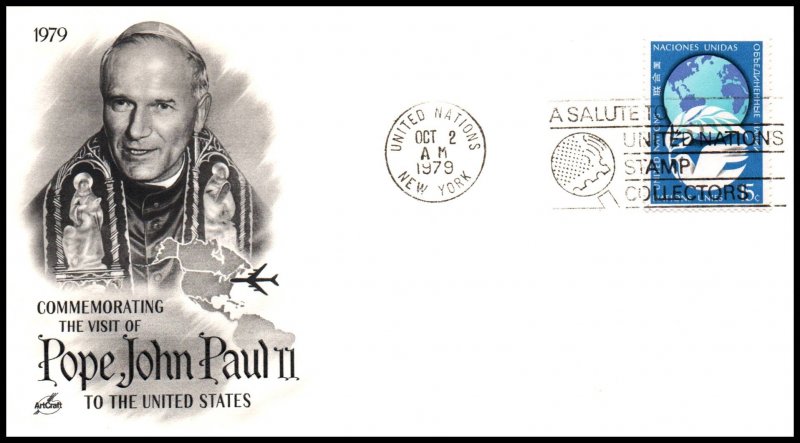 UN New York Pope John Paul II Visit to New York Artcraft Cover