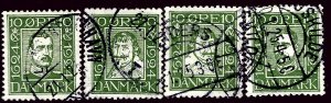 Denmark SC#164-167 Used F-VF hr SCV$31.00...A very Popular Country!!
