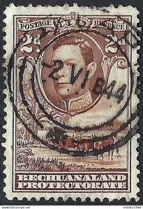 BECHUANALAND PROTECTORATE 1938 KGVI 2d Chocolate-Brown SG121 Used