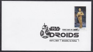 US 5579 Star Wars Droids C-3P0 BWP FDC 2021