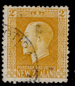 NEW ZEALAND GV SG432a, 2d yellow, FINE USED. Cat £160. P14 NO WMK