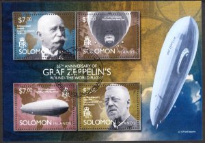 Solomon Islands 2014 Aviation Zeppelins Sheet Used / CTO