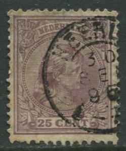 Netherland - Scott 48- Princess Wilhelmina -1891 - Used - Single 25c stamp