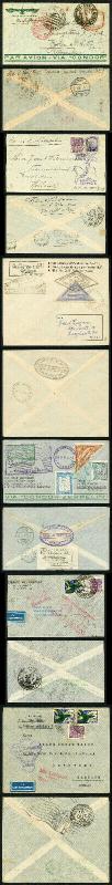 Airmail 1930-36 selection of Zeppelin/Condor flight envelopes/cards.