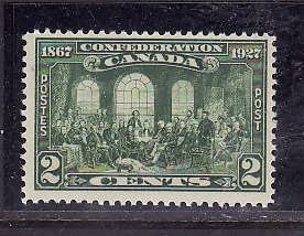 Canada-Sc#142-Unused very light hinge-2c green-Fathers of Confederation-og-1927-