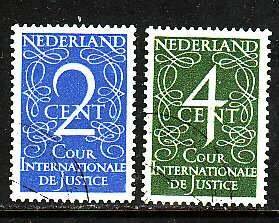 Netherlands-Sc#O25-6- id7-used 2c,4c  Official set-CTO as issued-1950-