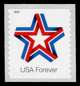 U.S.#5362 Star Ribbon 55c FE Coil Single, MNH.