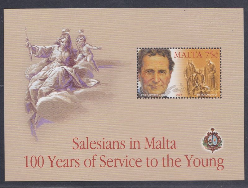 Malta # 1158, Salesians in Malta Centennial, Souvenir Sheet., Mint NH, 1/2 Cat..