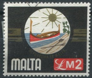 Malta Sc#504 Used, £2 blk & multi, Definitives 1973-1976: Aspects of Malta (...