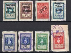 NDH CROATIA NICE LOT 1940s REVENUE STAMPS SEE SCAN