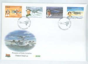 Ireland 1101-1104 1998 Pioneers of Irish Aviation (planes) set of four on a cacheted unaddressed FDC