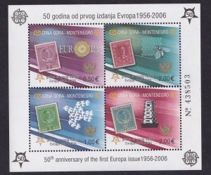 Montenegro   #129E  MNH  2006   Europa stamps 50th anniversary sheet perf.