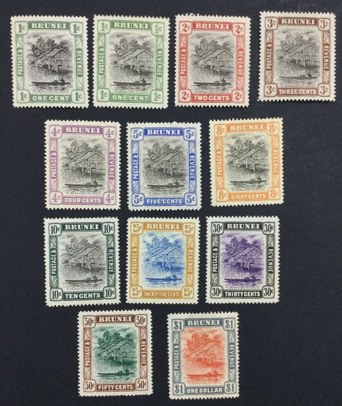 MOMEN: BRUNEI SG #23-33,23x 1907-10 MINT OG H £240 LOT #226259-5579