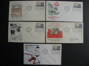 Canada 5 different cachet FDC First day covers Sc 394 Colombo