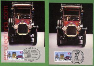 ag7292 - GERMANY - SET OF 2 PIECES MAXIMUM CARD - 15.03.1986 - TRANSPORT, CARS-