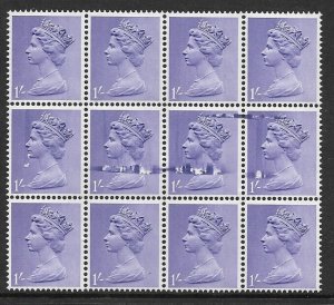 1d Pre-decimal Machin with superb printing flaw UNMOUNTED MINT/MNH