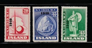 Iceland 232-234 MH Overprints