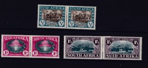 South Africa KGV 1939 1/2d 1d 1 1/2d Bi Lingual Pairs SG82/84 MH BP16506