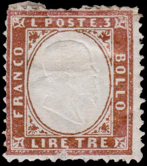 Sardinia Scott 15 Perf. 12.5 (1861) Mint NG H F, CV $425.00 B