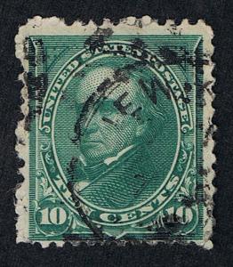 GENUINE SCOTT #258 USED 1894 DARK GREEN 10¢ WEBSTER - ESTATE CLOSE-OUT