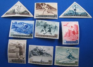 SAN MARINO 1953  - SCOTT # 327-334, C90  COMPLETE SET  MLH