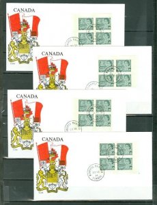 CANADA 1971 WINNIPEG TAGGED #543p SET CONERS BLKS
