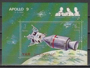 Yemen Arab Rep., Mi cat. 935, BL102 A. Apollo 9 s/sheet.