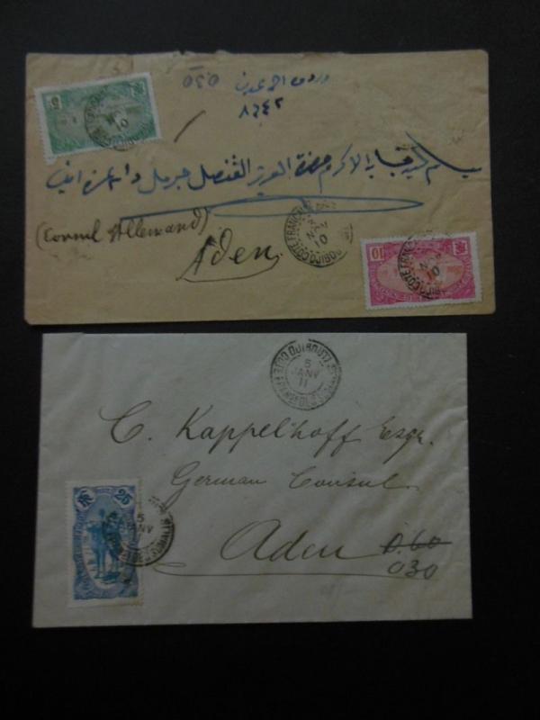 SOMALI COAST : Very interesting group of 3 covers & 3 Post Cards.