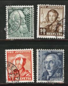 Switzerland Scott B120-123 used 1942 semipostal set