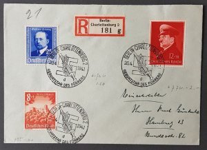 GERMANY THIRD 3rd REICH ORIGINAL FDC COMMEMORATIVE CANCELS 20 APRIL HITLER