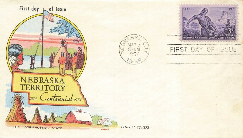 1060 3c NEBRASKA TERRITORIAL CENTENNIAL - Fluegel cachet U/U