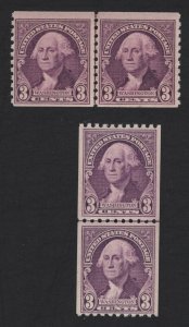 United States MINT Scott Number 721-22 JOINT LINE PAIRS  MNH  F-VF #B4 - BARNEYS