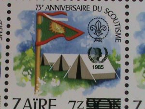 ZAIRE-1982-11207-1213 SCOUTING YEAR COMPLETE   MNH STRIPS OF 4 SETS-VERY FINE