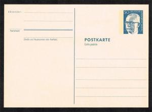 Germany Gustav Heinemann Postal Card with Tagging