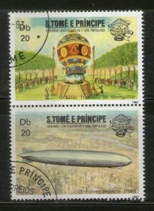 St. Thomas & Prince Is. 1983 Aviation Zeppelin Graf Balloons Cancelled # 274